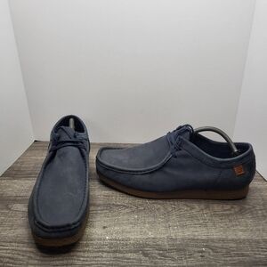 Clarks Collection Wallabees Shoes Men Size 12 Blue Suede Leather Moccasin 15522